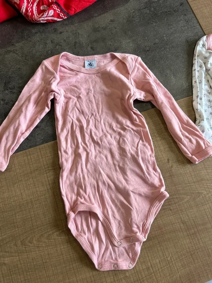 Lot de 2 bodys manches longues bébé fille, petit bateau, 18 mois - photo numéro 3