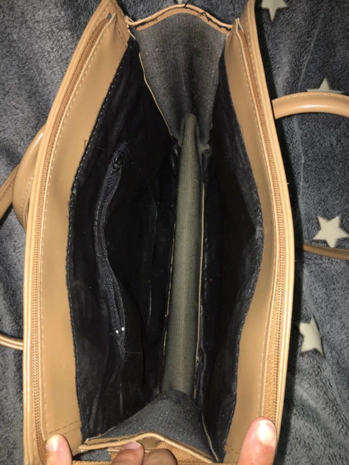👻 très joli sac à main simili cuir camel /marron clair - photo numéro 3