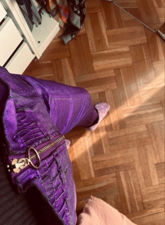 Pantalon métallisé violet T38 - photo numéro 3