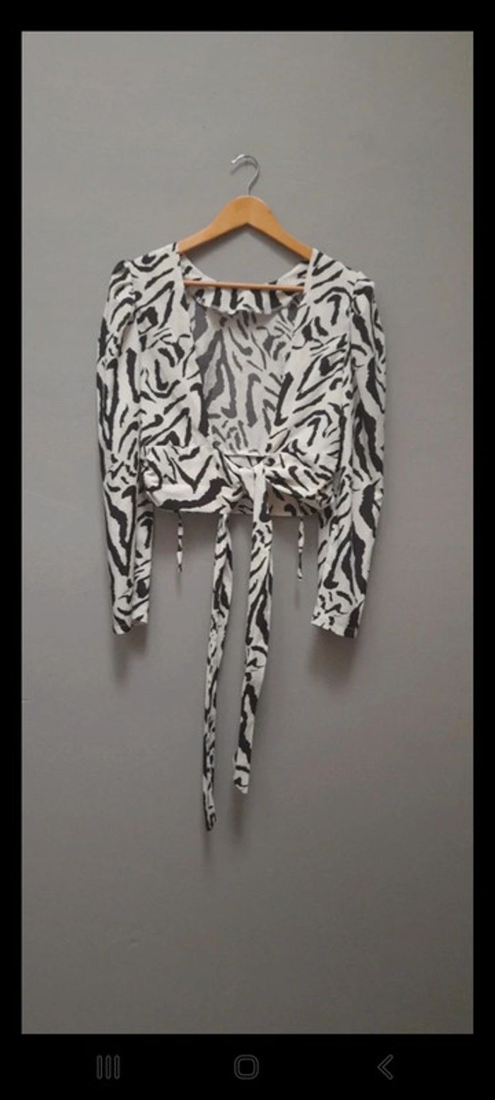 Top blouse imprimé a Noué