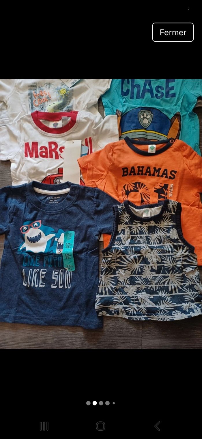 Lot t-shirt 6 mois - photo numéro 2