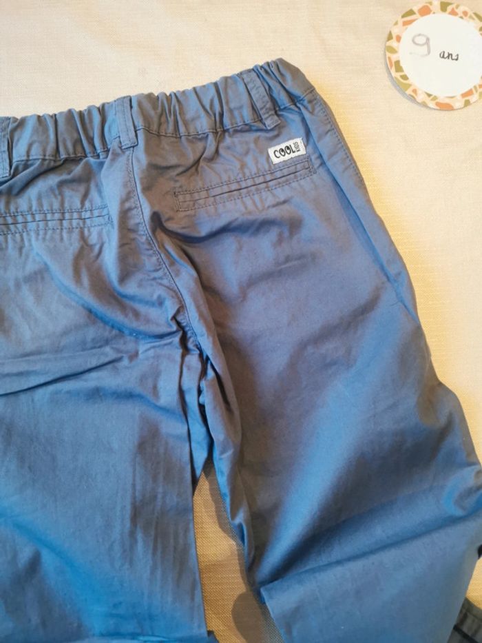 Pantalon toile type chino 8 ans bleu moyen - photo numéro 3