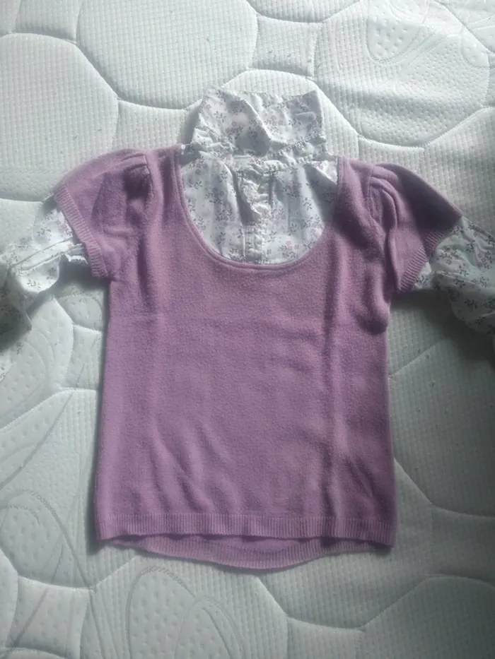 Petit pull Léger avec effet Chemisier fleurie Fille - photo numéro 2