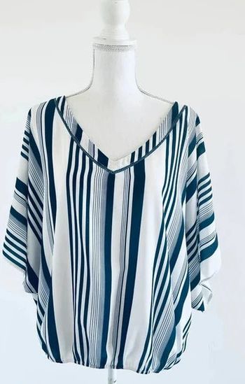 Blouse rayée bleu et blanc Grain de malice