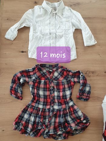 Lot 2 chemises blouses 12 mois
