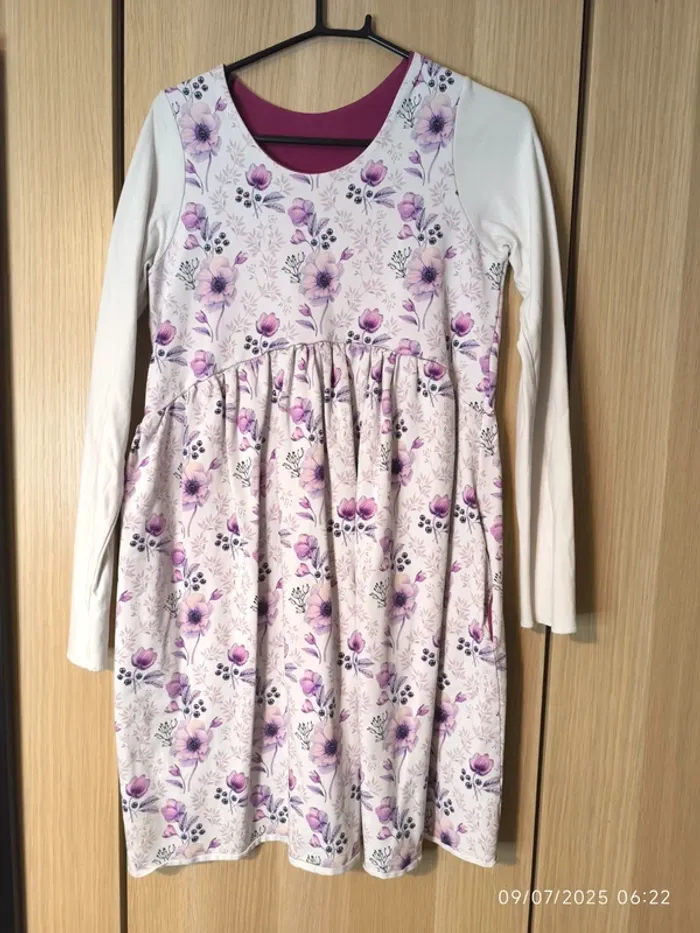 Robe rose fleuri (L - 40/42)