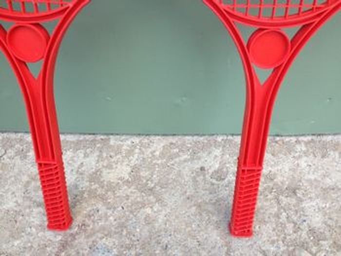 Accessoire de sport lot de 2 raquettes de tennis en plastique rouge pour enfant - photo numéro 4