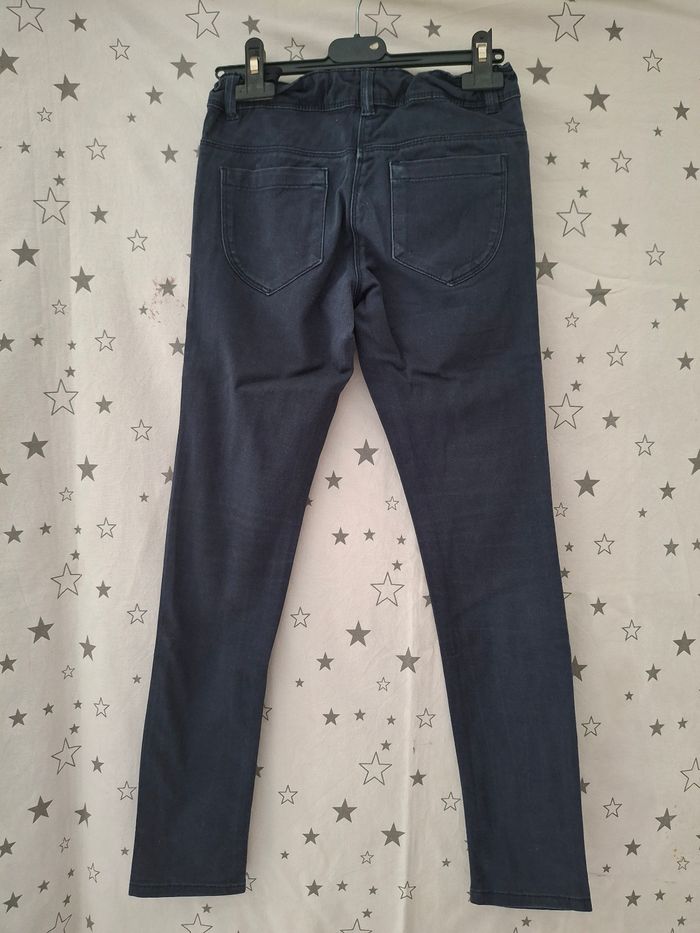 Jeans bleu marine Slim fit réglable bouton pression 12 ans Kiabi - photo numéro 5