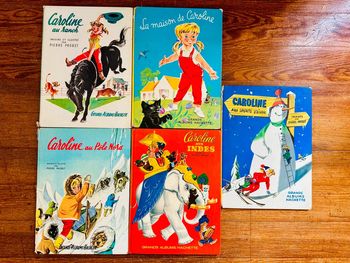 Lot de 5 grands albums anciens Caroline livres bd Pierre Probst couleurs