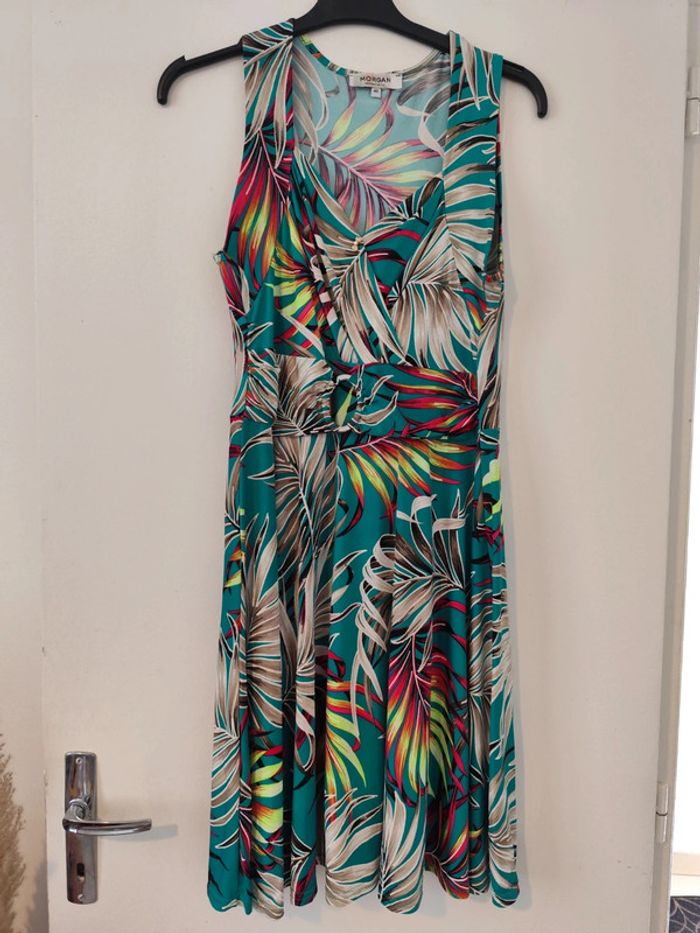 Robe verte à motif taille 40 Morgan