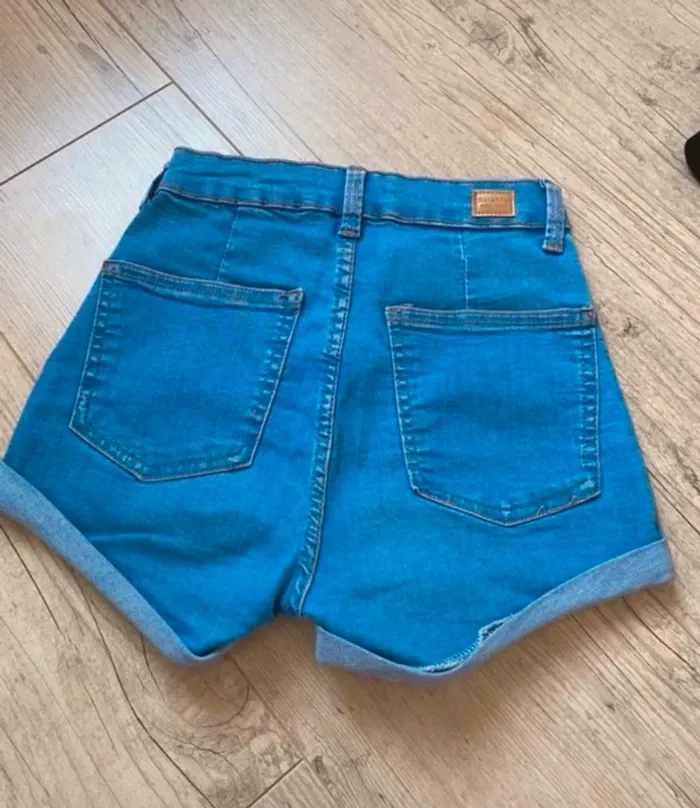 short en jeans bershka bleu - photo numéro 2