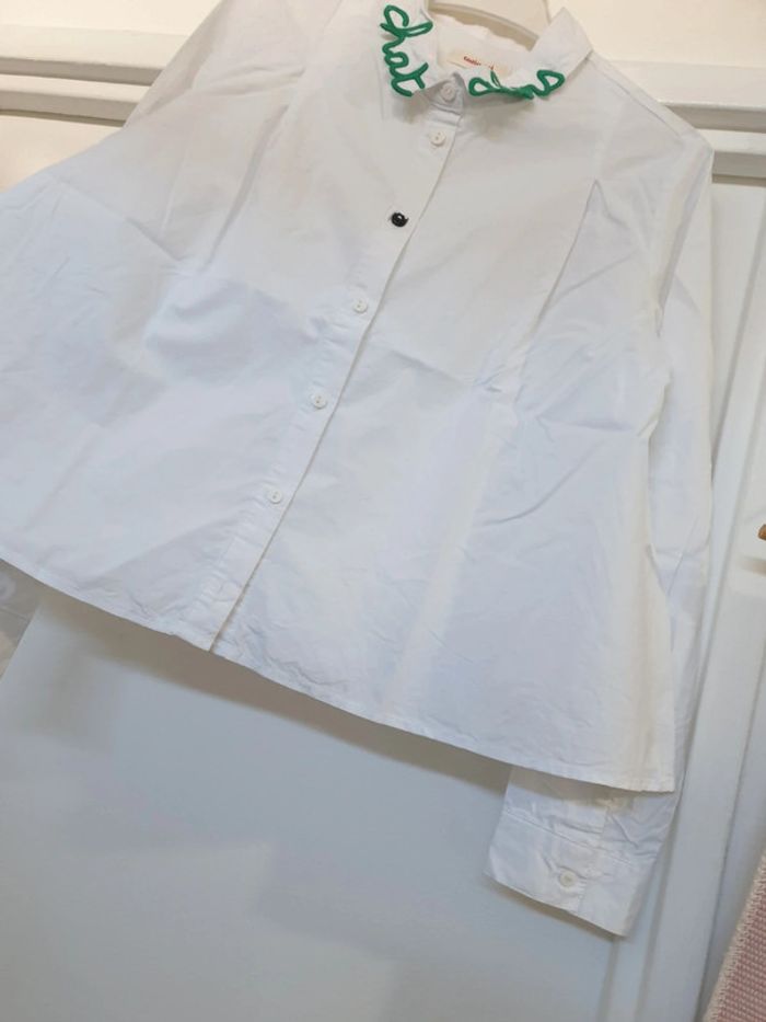 Gilet Cardigan sans manche Fausse fourrure et Chemise trapèze assortie Coton Catimini 10 ans - photo numéro 4