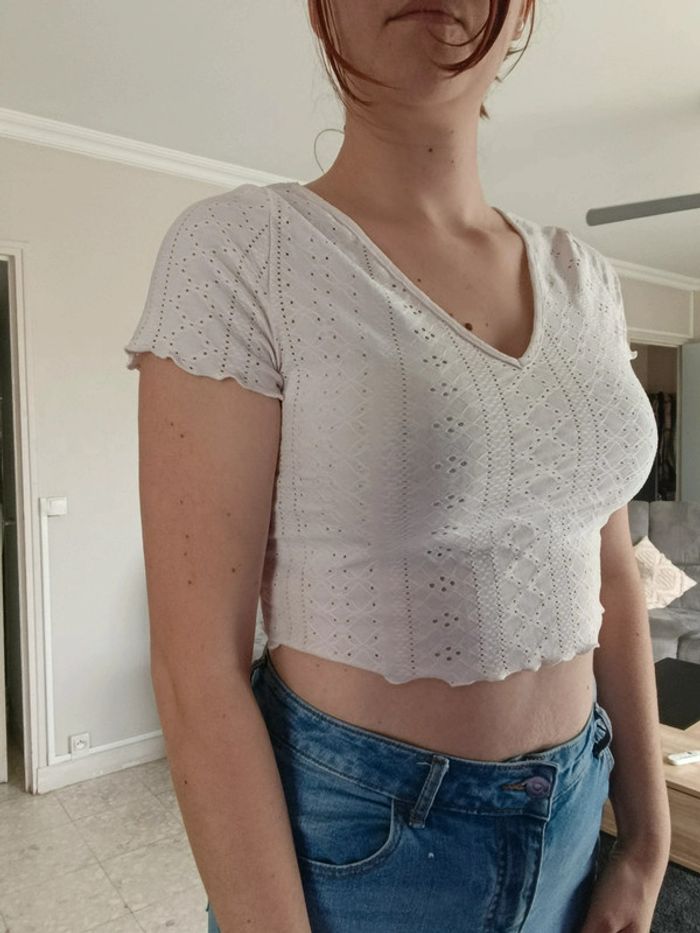 Top court blanc rosé