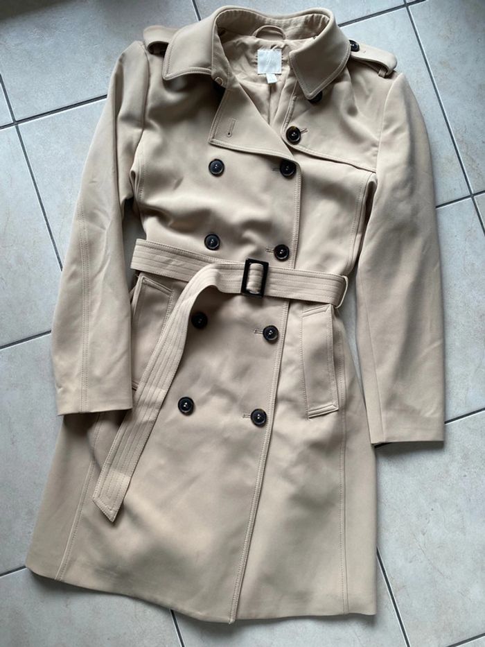 Trench coat femme beige H&M 38 - photo numéro 2