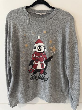 Pull de Noël femme pingouin – Taille L – Be jolly!