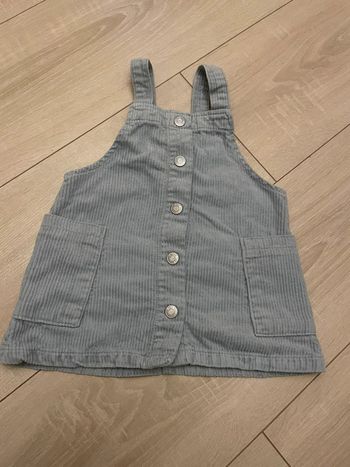 Robe salopette velours bleu 9 mois Zara