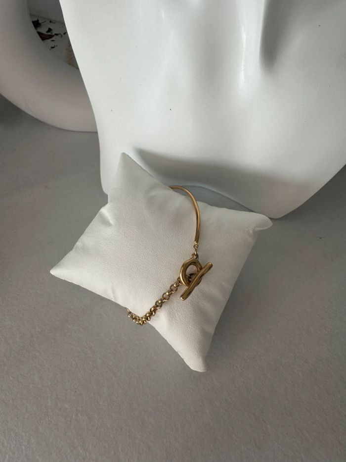 Bracelet jonc en acier inoxydable doré résiste à l’eau - photo numéro 3