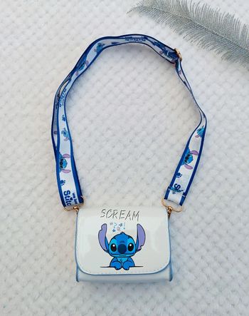 🔸Sac Bandoulière Stitch Enfant - Blanc & Bleu 🔸
