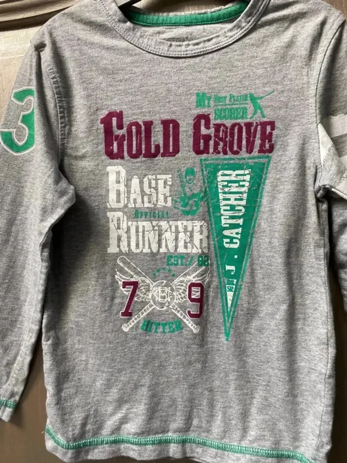 T-shirt gris et vert manche longue Orchestra 5 ans - photo numéro 5