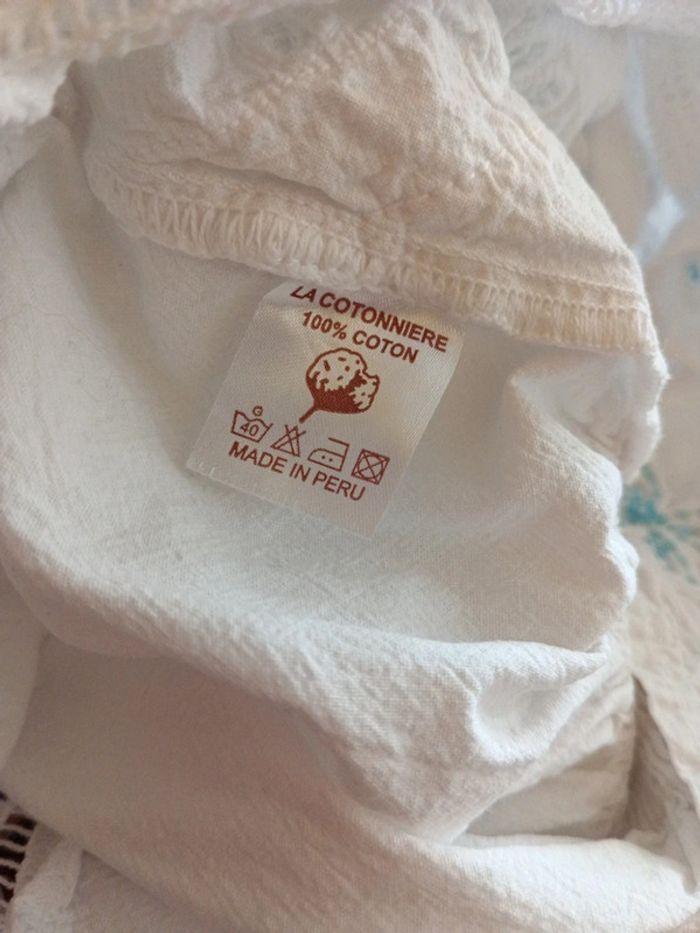 Top débardeur blanc en coton brodé, perles - photo numéro 7