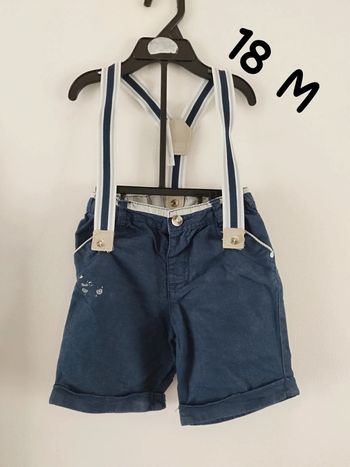 Short bretelles bébé garçon 18m