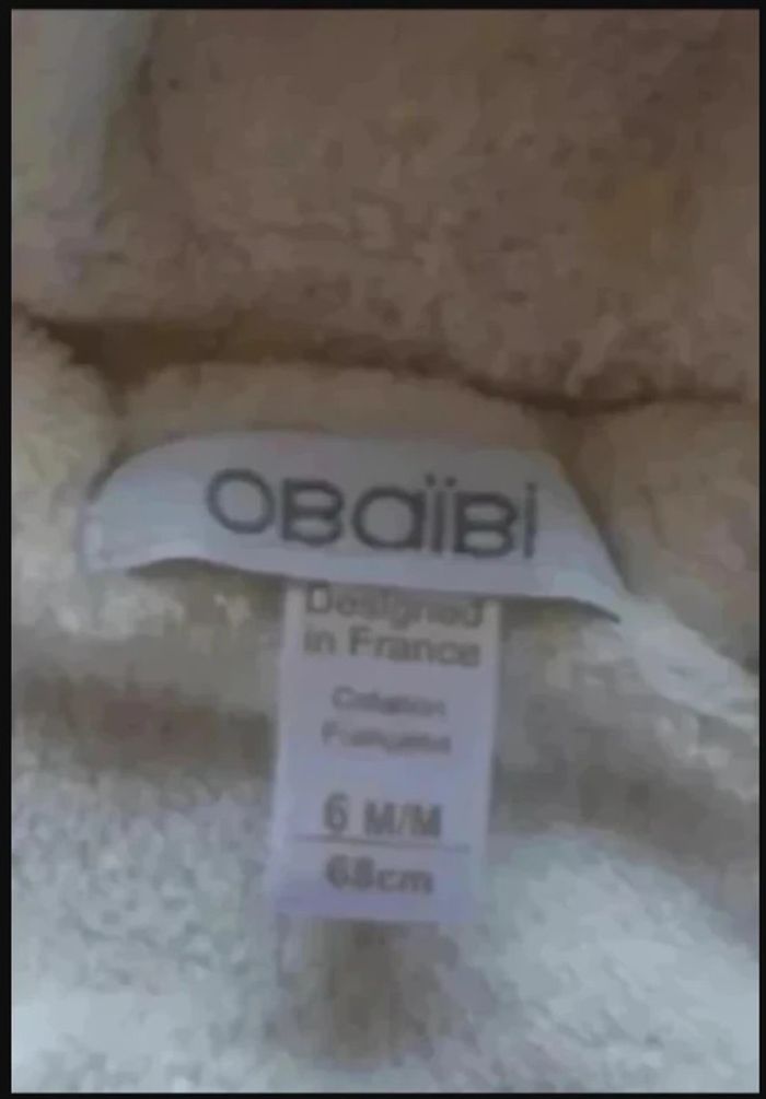 gilet laine à capuche zippé très épais obaibi 6 mois neuf - photo numéro 2