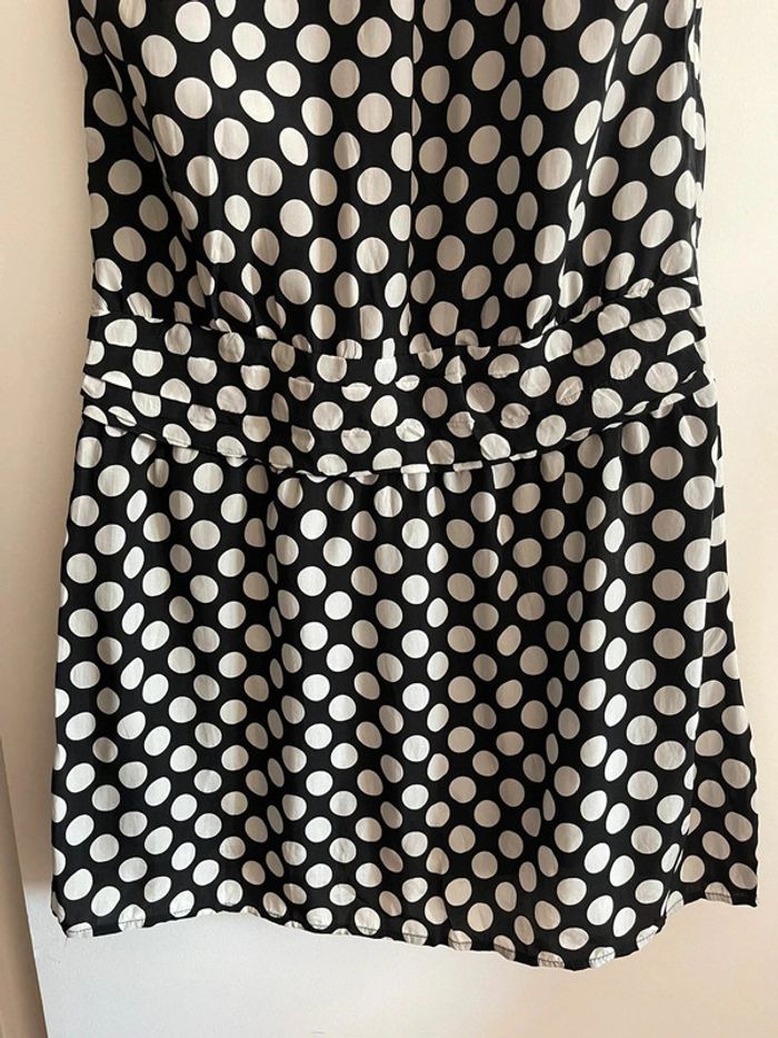 Robe satin noire / blanche à pois XL - photo numéro 4