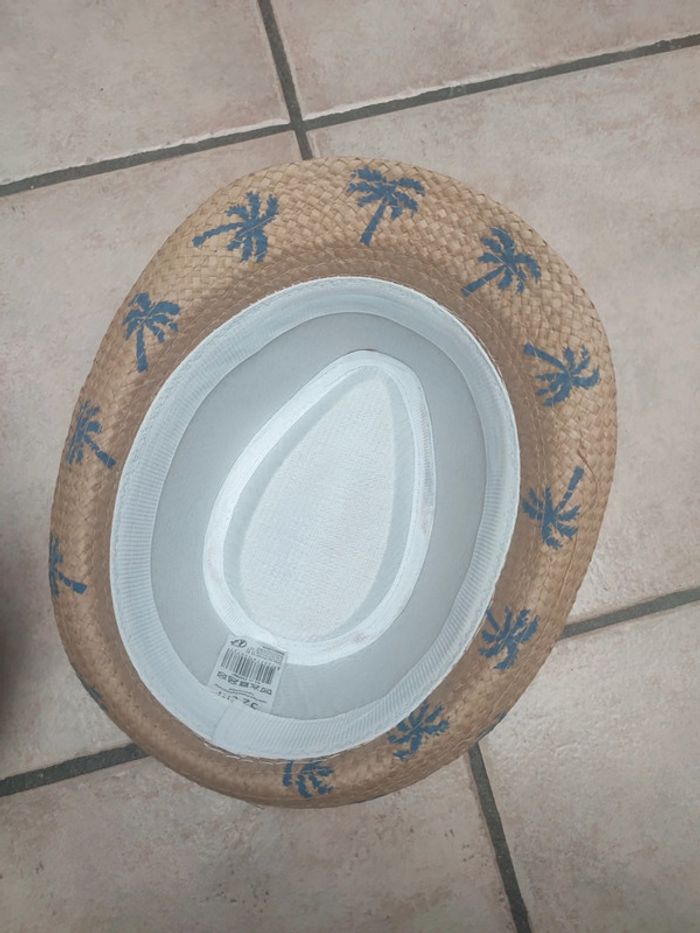Chapeau paille bleu - photo numéro 3