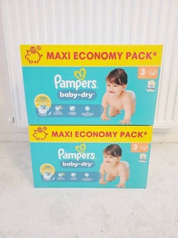 2× Couches Pampers Baby dryTaille 3 MAXI PACK ×268
