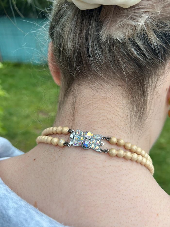 Collier double rang perles - photo numéro 3