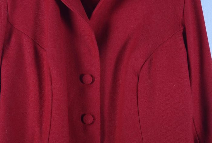 Délicieux Caban rouge vintage 70's en laine handmade (#23698) - photo numéro 9