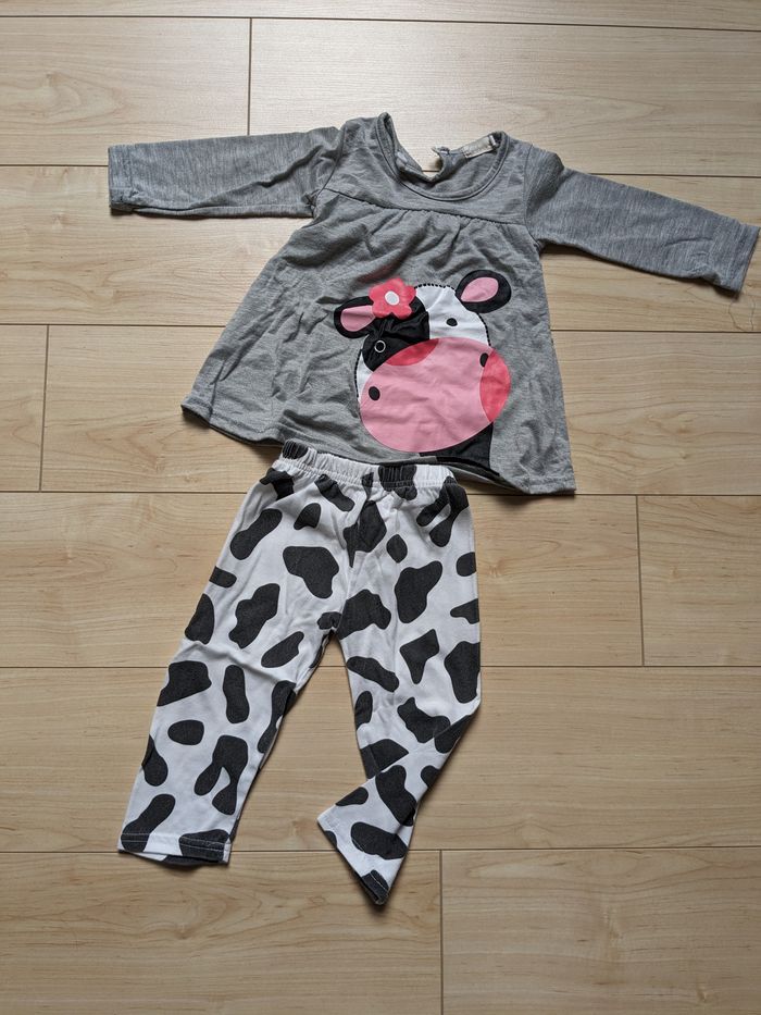Ensemble Tunique et leggings vache 9 mois