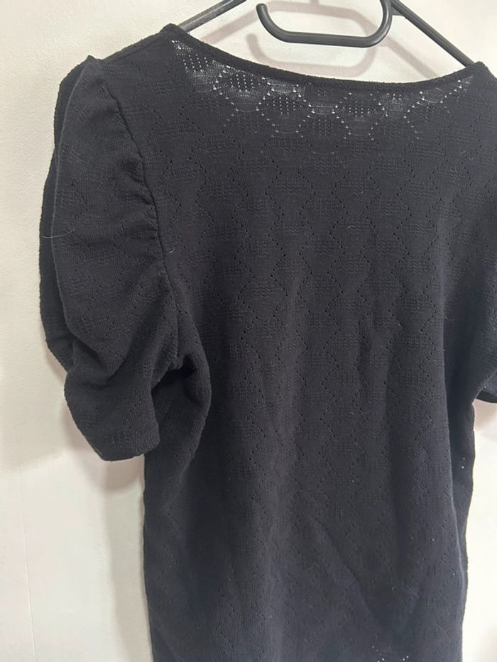 Mignonne blouse en dentelle manches courtes / bouffantes • noir • promod • taille M - photo numéro 9
