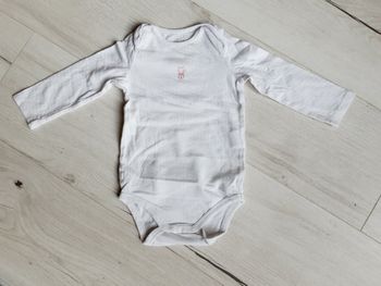 Vêtement bébé fille body blanc manches longues Obaïbi 12 mois 1 an
