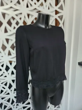 Bershka blouse noir dentelle taille S