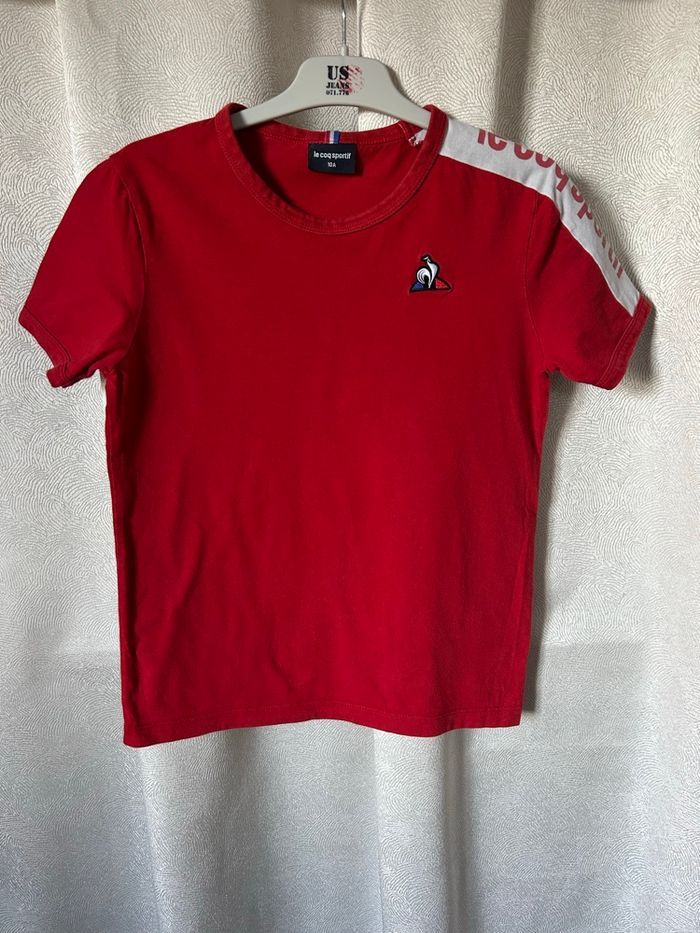 T-shirt rouge et blanc 10 ans Le coq sportif - photo numéro 3