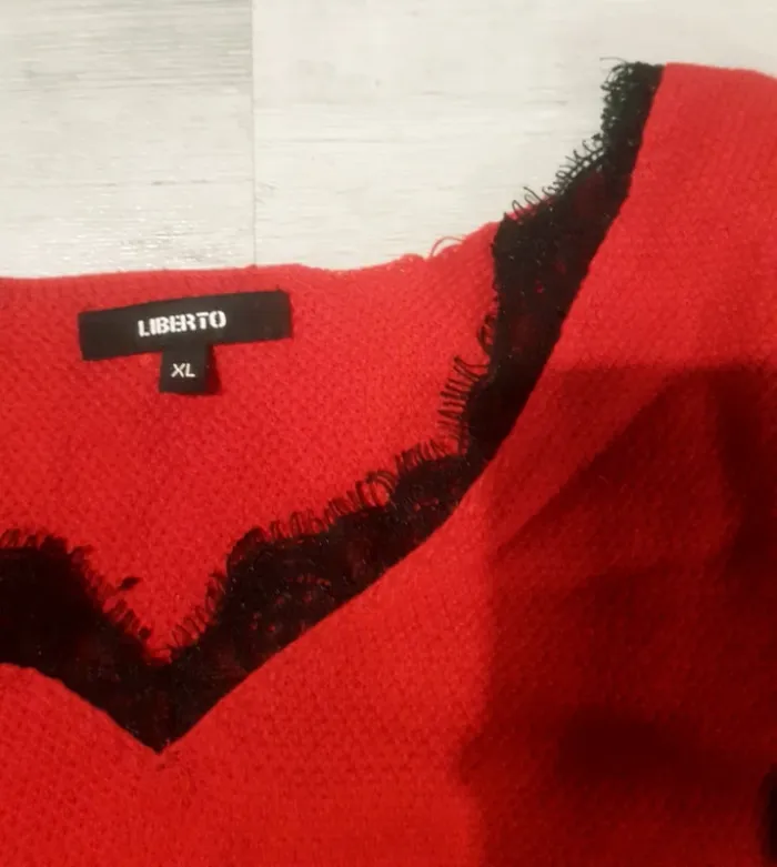 Blouse manche 3/4 rouge - Liberto - T.XL - photo numéro 3