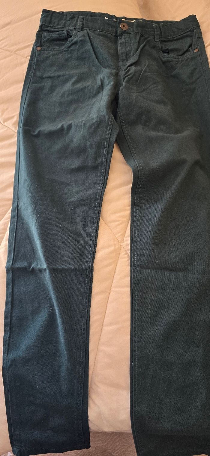 Pantalon forme jean en toile