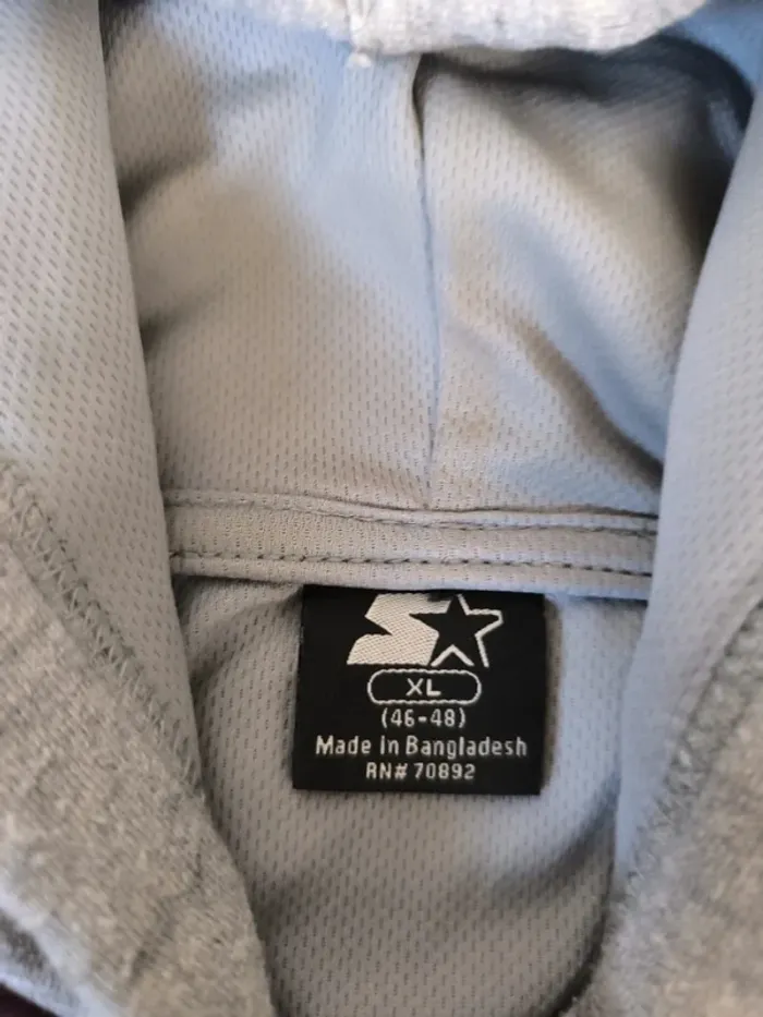 Sweat capuche bordeaux gris starter excellent état XL homme - photo numéro 7