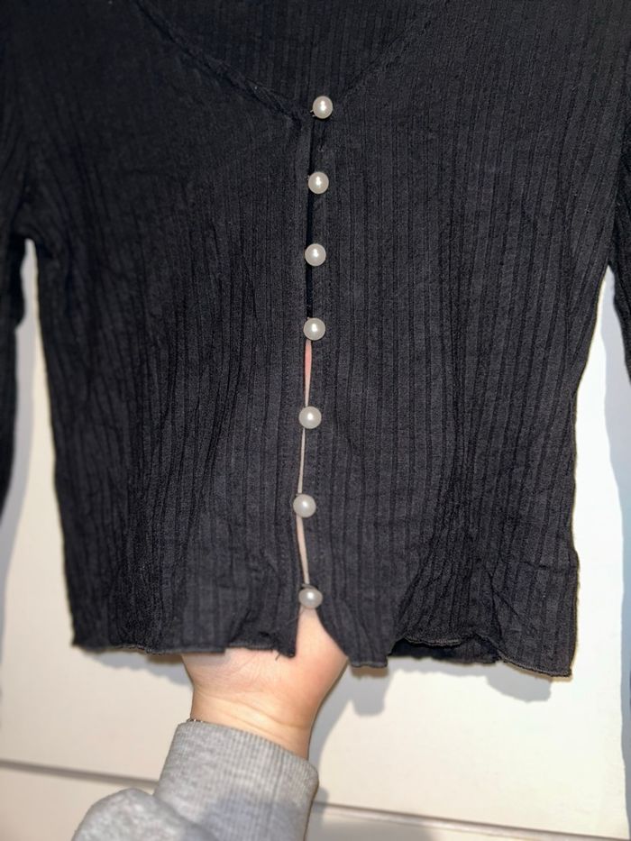 Blouse noire à manches longues Amisu – Taille S - photo numéro 2