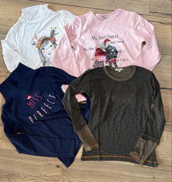 Lot de 4 tee-shirts manches longues fille 10 ans – Parfait état 