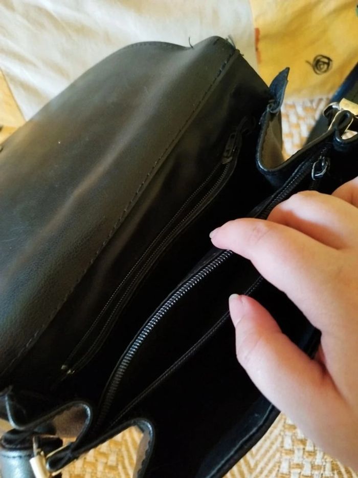 Sac noir bandoulière carré vintage y2k vintage - photo numéro 14