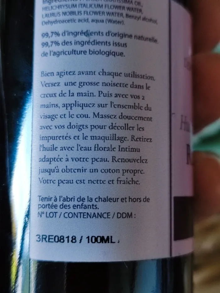 🌿 huile démaquillante révélatrice aux hydrolats d'immortelle 🌼 et de laurier - photo numéro 3