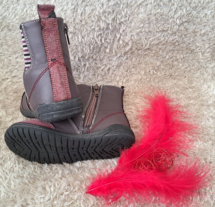 Bottines violettes et bordeaux La Halle pointure 25 - photo numéro 2