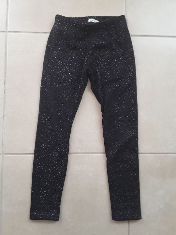 Legging épais noir paillettes fille 10 ans NEUF