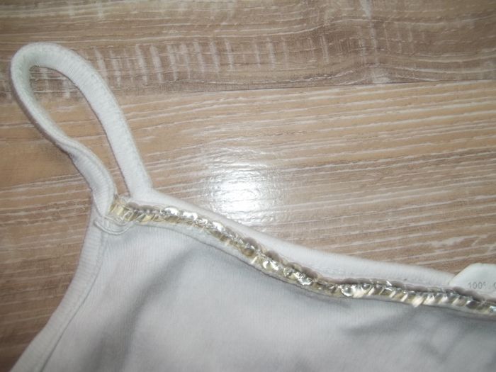 Caraco blanc ligne sequins argentés 12 ans - photo numéro 3