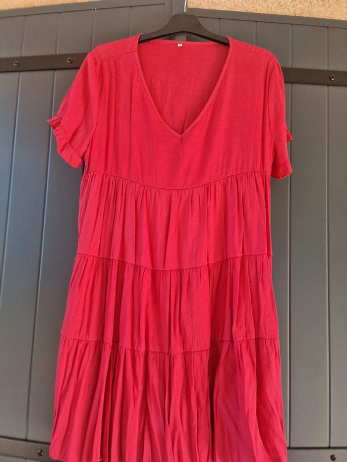 Robe rouge volant courte - photo numéro 2