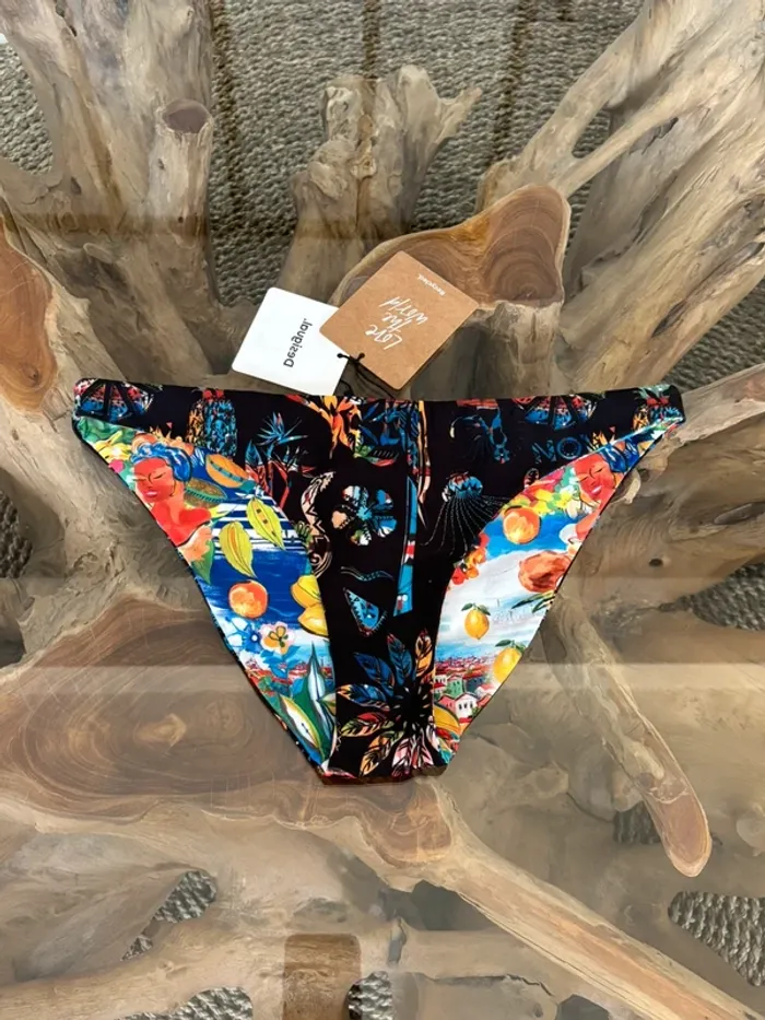 Bas de maillot de bain Desigual réversible coloré noir femme M - photo numéro 2