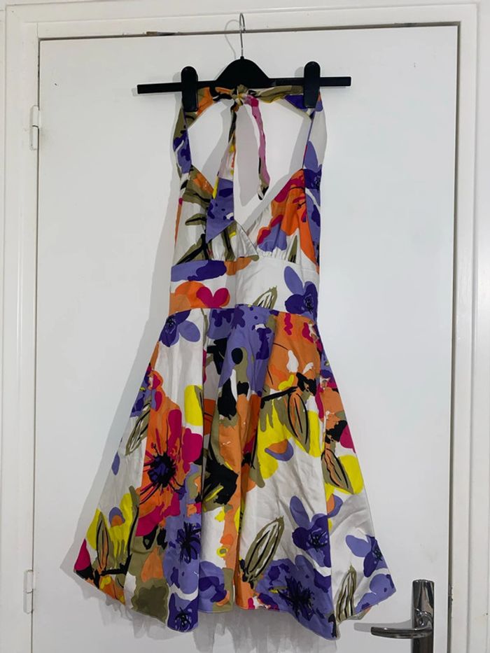 Robe d’été imprimée fleurs dos nu Taille M - photo numéro 7