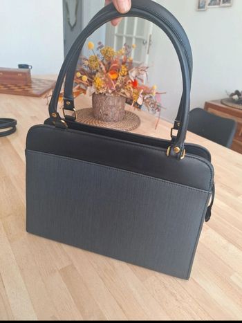Sac à main femme gris et noir 👜